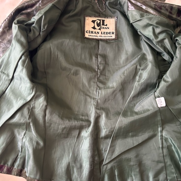 CIHAN LEDER Original Collection Vintage Patent Snakeskin Genuine Leather Jacket - Picture 8 of 12